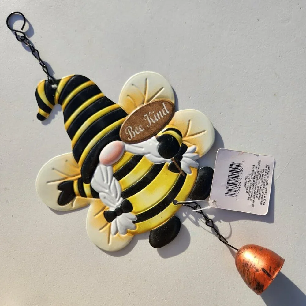 New Garden Decor Wind Chime Decoration Honeybee Bee Gnome Cute as can Bee Honey